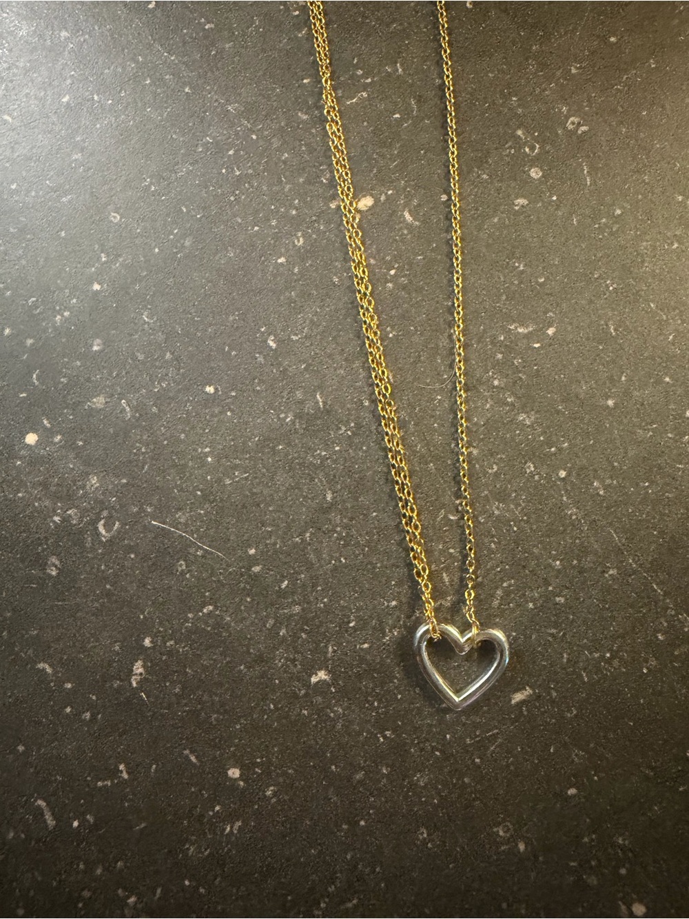 Two-Tone Heart Pendant Necklace - Women Jewelry